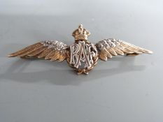Royal Air Force silver gilt sweetheart brooch