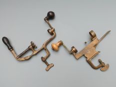 Two continental shotgun cartridge reloading rollover tools one 12 bore and one 16 bore stamped '