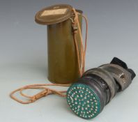 WWII child's gas mask by HFL dated 1940, with metal container