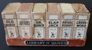 Russell Manufacturing Co, Leicester, Mass, USA playing cards. Library of Games. Six childrens'