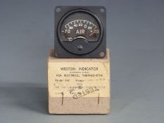 Air Ministry WWII Weston indicator for electrical thermometer, model S62, as fitted to fighter