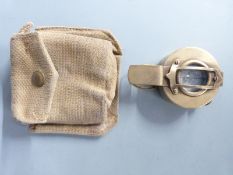 WWII Beres prismatic compass by TG Co Ltd London, no N A266322, Mk III, dated 1940, broad arrow