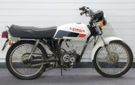 1986 Honda CB 125, D492 NTA, no documents but appears on DVLA system, engine currently dismantled