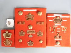 British Army Royal Gloucestershire Regiment cap badge, shoulder titles including Imperial Yeomanry