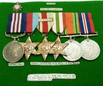 British Army WWII Royal Army Service Corps military medal group comprising Military Medal, 1939/1945