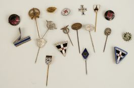 A small collection of WWII Nazi / German enamel and metal badges including German Labour Front,