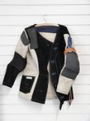 Gehmann target shooting jacket with Evans Sports Equipment leather accessories, size 50.