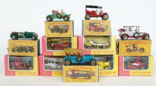 Eleven Matchbox Models of Yesteryear diecast model cars, all in original boxes