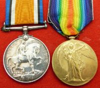 British Army WWI medals comprising War Medal and Victory Medal, named to 200005 Warrant Officer J