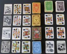 Six packs of English playing cards with all aces having two different scenes of the landmarks on the