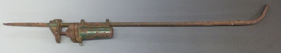 12 bore poacher's falling block trip wire alarm gun, 86cm long