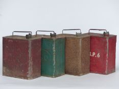 Four vintage 2 gallon petrol cans to include shell, Esso, SM and BP Ltd