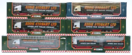 Six Corgi Eddie Stobart Ltd diecast model lorries including Volvo, ERF, Scania etc, all in