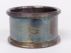 White Star Line silver plated napkin ring by Elkington, with flag motif to side