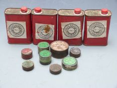 Four Curtis & Harvey gunpowder canisters including comprising Nos 2, 4 and 6 together with eight
