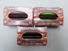 Three pairs of Little Skeeters shotgun gauge reducers 12-.410, 12-28 and 12-20 bore, all in original