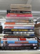A large quantity of books and magazines on war themes