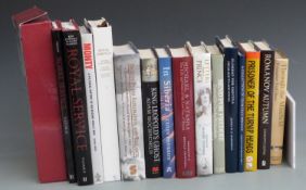 Collection of military books including Monuments to Courage by David Harvey, Monty, books on royal