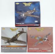 Three Corgi The Aviation Archive 1:72 scale limited edition diecast model aroplanes World War II