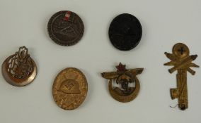 German Nazi Third Reich badges including two wound examples etc together with two Ottoman /