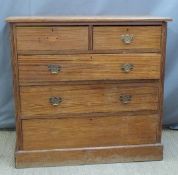 19th century pitch pine chest of two over three graduated drawers. drawers. W107 x D50 x H102cm