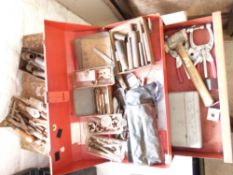 A quantity of tools to include taps and dies, wad punches etc