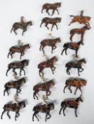 Thirty three Britains lead model cavalry soldiers and horses