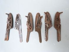 Three named pairs of gun locks comprising Thomas Page-Wood of Bristol, Beattie and W & J Davis all