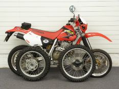 2003 Honda XR400R trail motorcycle YN53 FDP with super moto wheels, original ones with the bike 3697