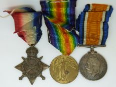 WWI medal trio including 1914-15 Star awarded to 14816 Pte J West Royal Dublin Fusiliers