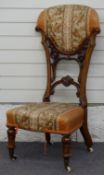Victorian mahogany upholstered high back nursing chair