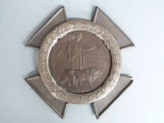 British Army WWI memorial plaque in copper mount for Robert Peirson together with portrait