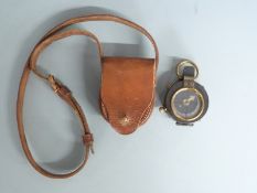 WWI prismatic compass by F Darton & Co, London, no 50590, dated 1916, with leather case and broad