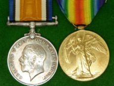 Royal Navy WWI medals comprising the War Medal and Victory Medal, named to 14935 W F Cole, RN