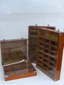 Four wooden diecast model display cabinets, 53 x 36cm and 34 x 36cm