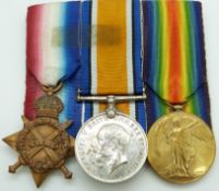 British Army WWI medals comprising 1914/1915 Star, named to 3418 Pte G C Chandler, War Medal and