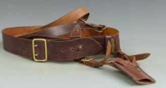 British Army officer's Sam Brown leather belt and sword frog