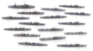 Fifteen Neptun and similar diecast model waterline ships including Katori, Shimakaze, Kagero etc,