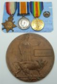 British Army WWI medals comprising 1914/1915 Star, War Medal and Victory Medal, named to 11798 Pte J