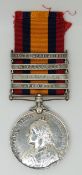 British Army Queens South Africa Medal with clasps for Cape Colony, Transvaal, Wittenbergen, and