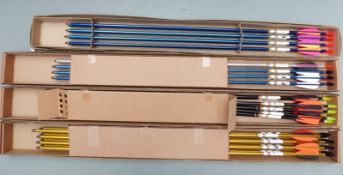 Four boxes of Longshot archery arrows, 3x8 and 1x12