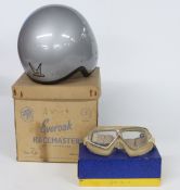 Vintage Everoak Racemaster helmet size 7 1/8 in original box, together with a set of Baruffaldi