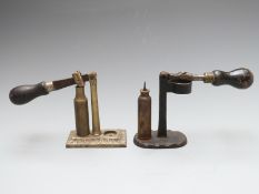 Two 12 bore shotgun cartridge reloading cappers/ decappers one by G E Lewis.