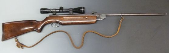 Weihrauch HW35 .22 air rifle with semi-pistol grip, braided leather sling and Nikko Sterling Mount
