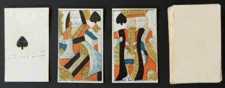 English small format ‘toy’ playing cards 57 x 35mm. Standard full length courts. Stamped ‘