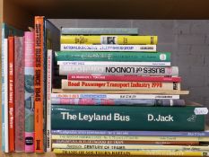 Approximately 25 tram and Bus interest books including The Leyland bus by D.Jack, Crosville,