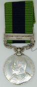 British Army India General Service Medal with clasp for North West Frontier, name erased