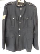 British Army number 1 dress uniform 'blues' jacket with regimental buttons and sergeant's rank, size