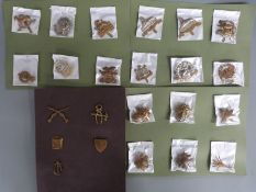 British Army collection of cap badges including Grenadier Guards, Queens, Cambridgeshire Regiment