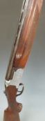 Lanber 12 bore over and under ejector shotgun with engraved lock, underside, trigger guard, top